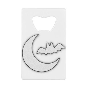 Bat vliegend op de maan, Witchy Cute Bat Creditkaart Flessenopener