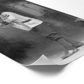 Bat voor honkbalspeler poster (Hoek)