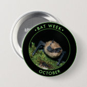Bat Week, schattige bruine vleermuis Ronde Button 7,6 Cm (Voorkant /achterkant)