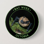 Bat Week, schattige bruine vleermuis Ronde Button 7,6 Cm (Voorkant)