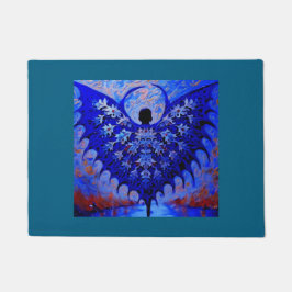 Bat Wing Creature Met Geweldige Blauwe Vleugelspre Deurmat