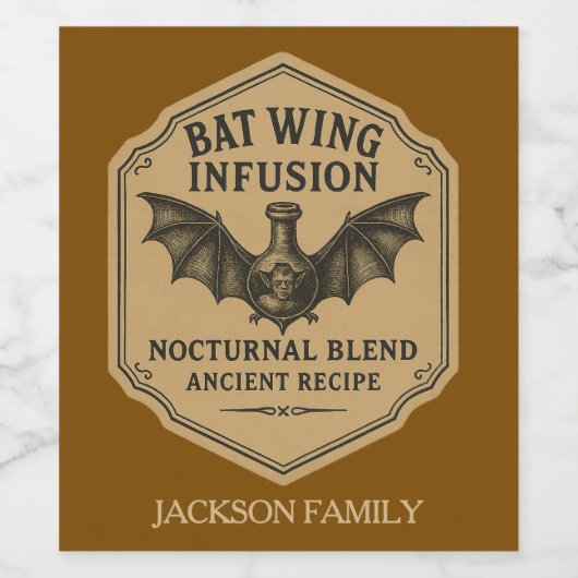 Bat Wing Infusie Nocturnal Blend Tonic Wijn Etiket (Enkel label)