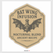 Bat Wing Infusion - Halloween Apothecary Label (Vel)
