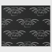 Bat Wing Merry Christmas Bookish Wrapping Paper Cadeaupapier (Vlak)