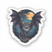 Bat Wing Perzisch - Perzische kat Halloween Sticker (Voorkant)