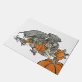 Bat wingel Unicorn beschermend tegen een pompoenpl Deurmat (Schuin)