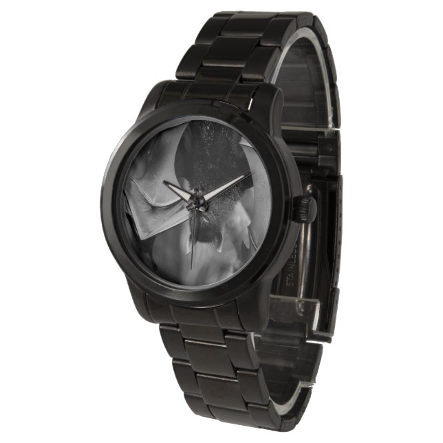 Bat Wings Dames Black Steel Bracelet Watch Horloge (Gekanteld)