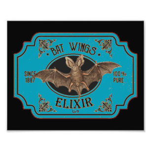 BAT WINGS ELIXIR grappige halloween Foto Afdruk