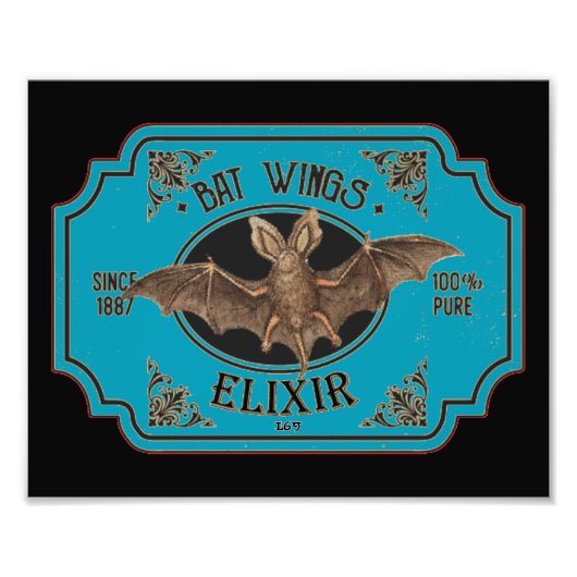 BAT WINGS ELIXIR grappige halloween Foto Afdruk (Voorkant)