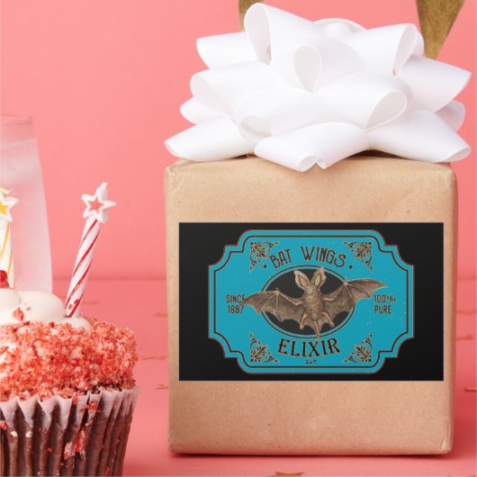 BAT WINGS ELIXIR grappige halloween Rechthoekige Sticker (Feest)