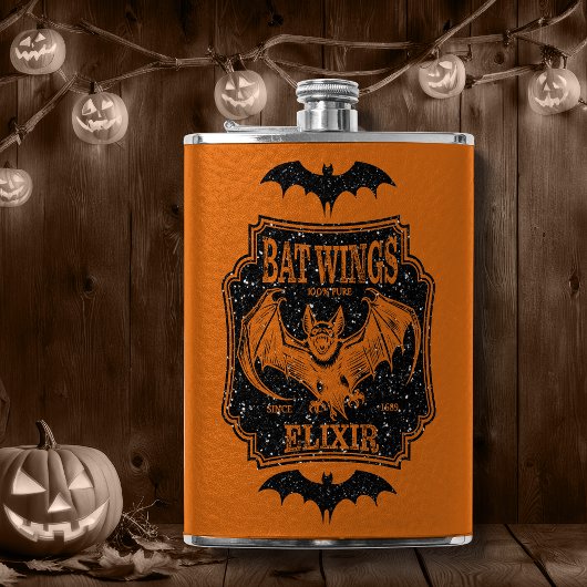 Bat Wings Elixir Sinaasappel en Black Glitter Heupfles