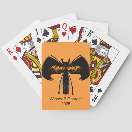 Bat Wings Sinaasappel Custom Speelkaarten (Achterkant)