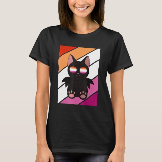 Bat With Pride Lesbian Flag LGBTQ Proud Ally Pride T-shirt (Voorkant)