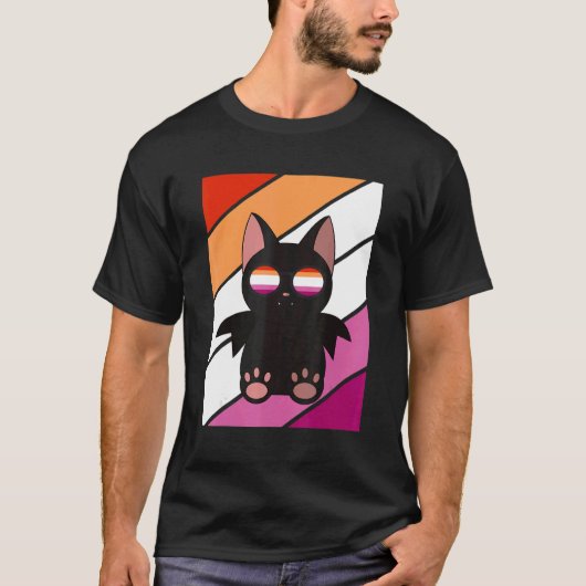 Bat With Pride Lesbian Flag LGBTQ Proud Ally Pride T-shirt (Voorkant)