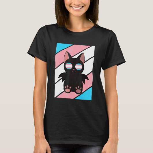 Bat With Pride Transgender Flag LGBTQ Proud Ally P T-shirt (Voorkant)