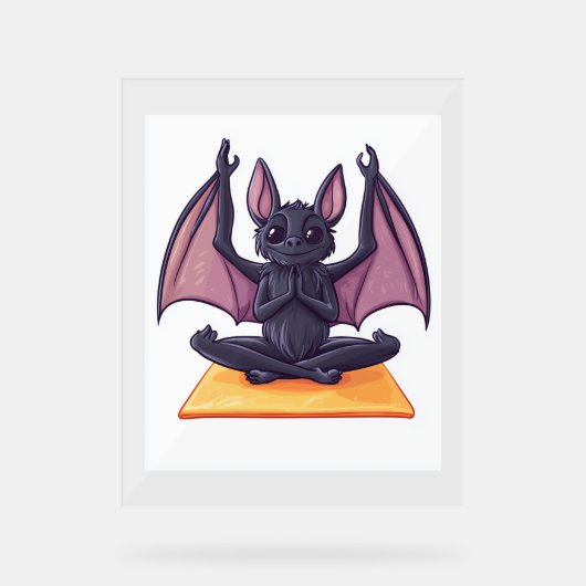 Bat Yoga Flow Acryl Bord (Voorkant)