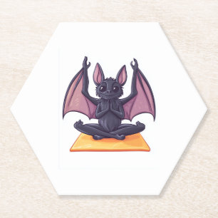Bat Yoga Flow Kartonnen Onderzetters