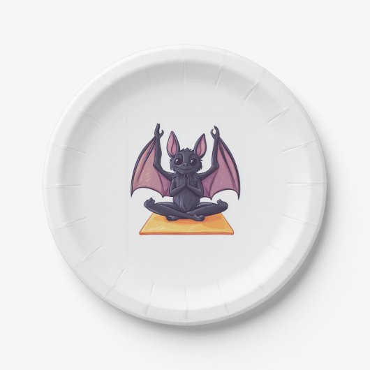 Bat Yoga Flow Papieren Bordje (Voorkant)