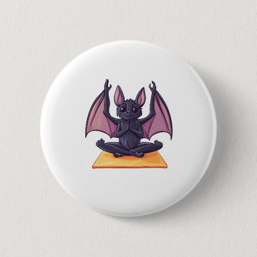 Bat Yoga Flow Ronde Button 5,7 Cm (Voorkant)