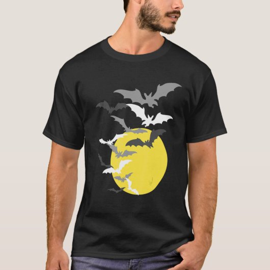 Bat-zwerm op volle maan t-shirt (Voorkant)