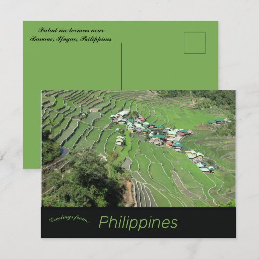 Batad Rice Terraces Near Banaue Ifugao Filipijnen Briefkaart (Voorkant / Achterkant)