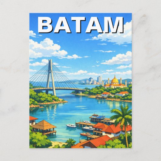Batam Indonesië Reizen Briefkaart (Voorkant)