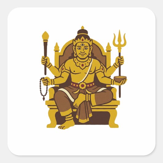 Batara Guru Vierkante Sticker (Voorkant)