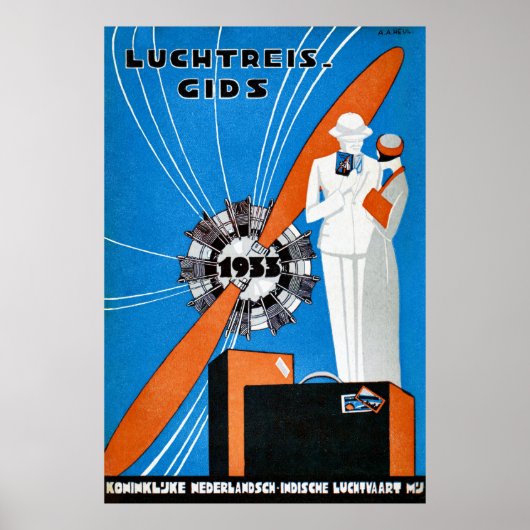 Batavia Dutch Indies Vintage Travel Poster (Voorkant)