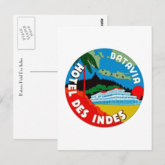 Batavia Hotel Des Indies Briefkaart (Voorkant / Achterkant)