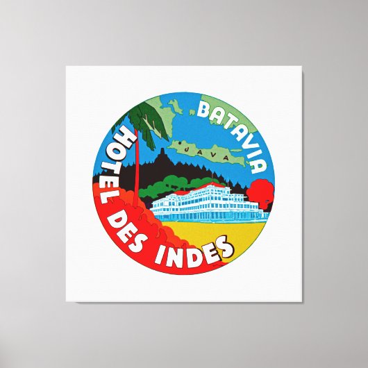 Batavia Hotel Des Indies - XL Canvas Afdruk (Voorkant)