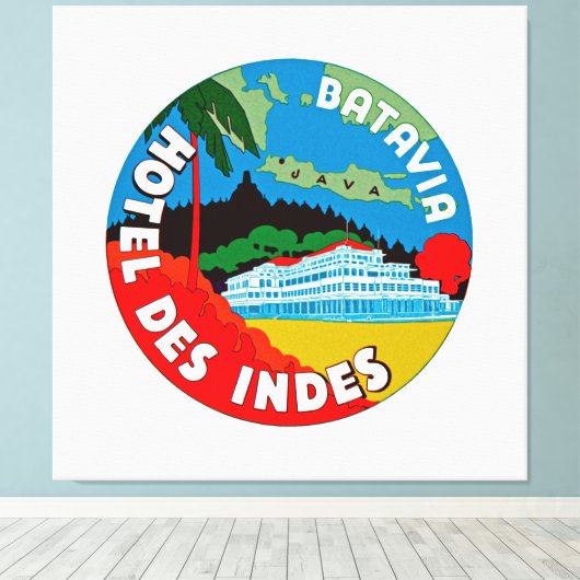 Batavia Hotel Des Indies - XL Canvas Afdruk (Insitu (Houten vloer))