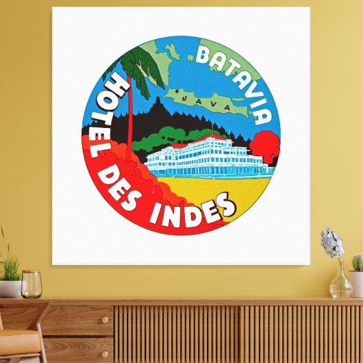 Batavia Hotel Des Indies - XL Canvas Afdruk (Insitu (Woonkamer))