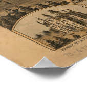 Batavia Illinois 1869 Antiek Panoramic Map Poster (Hoek)