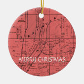 BATAVIA ILLINOIS 1871 KAART U KLEURKAART KERAMISCH ORNAMENT (Voorkant)