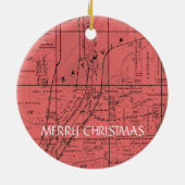 BATAVIA ILLINOIS 1871 KAART U KLEURKAART KERAMISCH ORNAMENT (Achterkant)