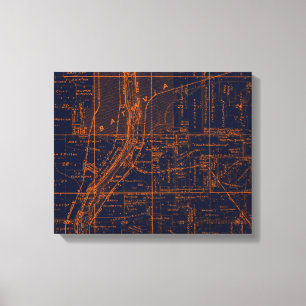 BATAVIA ILLINOIS 1871 MAP FOX RIVER VALLEY CANVAS AFDRUK