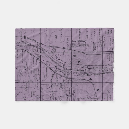 BATAVIA ILLINOIS 1871 MAP FOX RIVER VALLEY FLEECE DEKEN (Voorkant (Horizontaal))