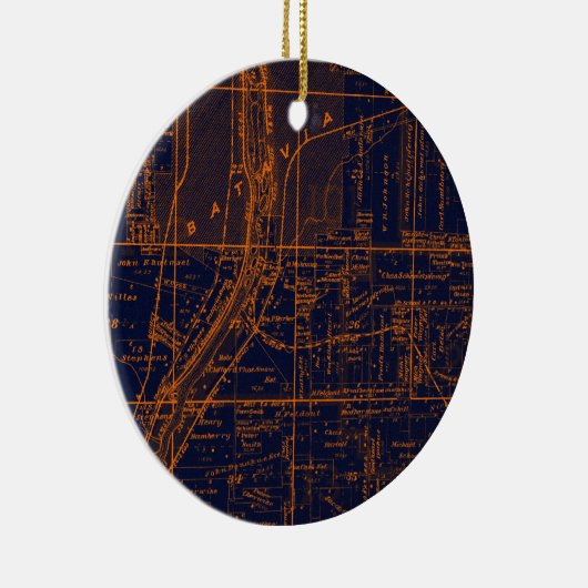 BATAVIA ILLINOIS 1871 MAP FOX RIVER VALLEY KERAMISCH ORNAMENT (Rechts)