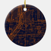 BATAVIA ILLINOIS 1871 MAP FOX RIVER VALLEY KERAMISCH ORNAMENT (Achterkant)