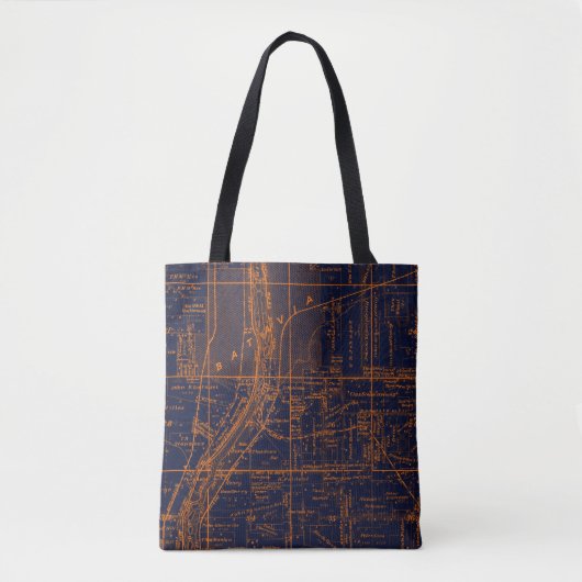 BATAVIA ILLINOIS 1871 MAP FOX RIVER VALLEY TOTE BAG (Voorkant)