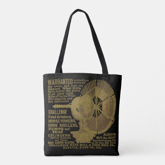 Batavia Illinois Challenger Windmill 1889 Tote Bag (Achterkant)