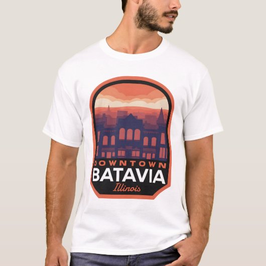 Batavia Illinois Historic Downtown T-shirt (Voorkant)