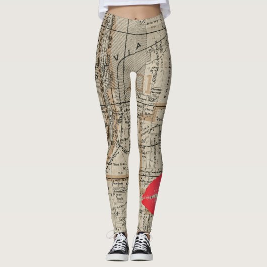 Batavia Illinois Plat Map 1870 Fox River Valley Leggings (Voorkant)