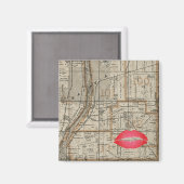 Batavia Illinois Plat Map 1870 Fox River Valley Magneet (Voorkant / Achterkant)