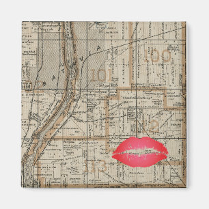 Batavia Illinois Plat Map 1870 Fox River Valley Magneet