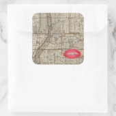 Batavia Illinois Plat Map 1870 Fox River Valley Vierkante Sticker (Tas)