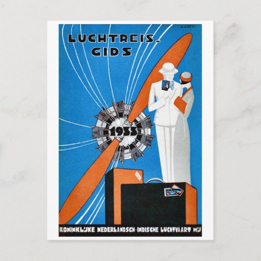 Batavia Nederlands-Indië Vintage Reisposter Briefkaart (Voorkant)