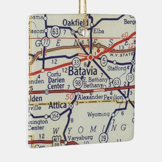 Batavia NY  Map Keramisch Ornament (Rechts)