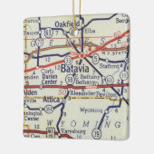 Batavia NY Map Keramisch Ornament (Links)