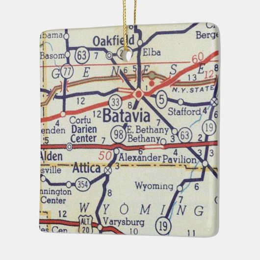 Batavia NY  Map Keramisch Ornament (Links)